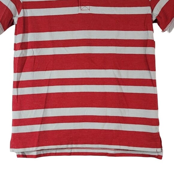 2/$15 Cherokee Boys Polo Shirt Red Striped Size 6 Small Short Sleeve Golf Collar - Picture 4 of 8